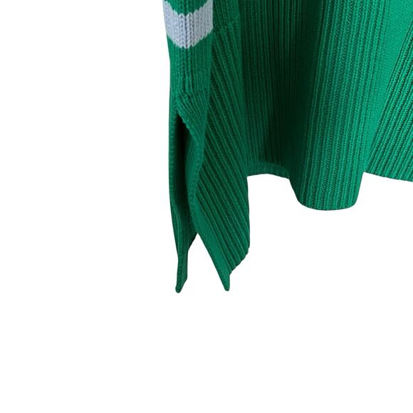 NWT Gap Pullover Sweater XL 24/7 Split-Hem Oversized Green Striped 100% Cotton - Picture 9 of 12